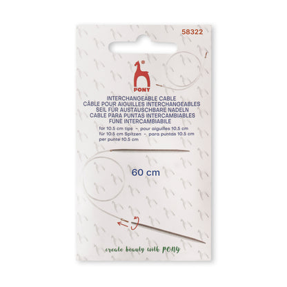 Pony interchangeable knitting needle cable, 60cm