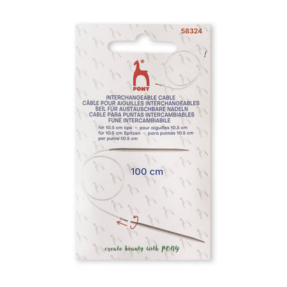 Pony interchangeable knitting needle cable, 100cm