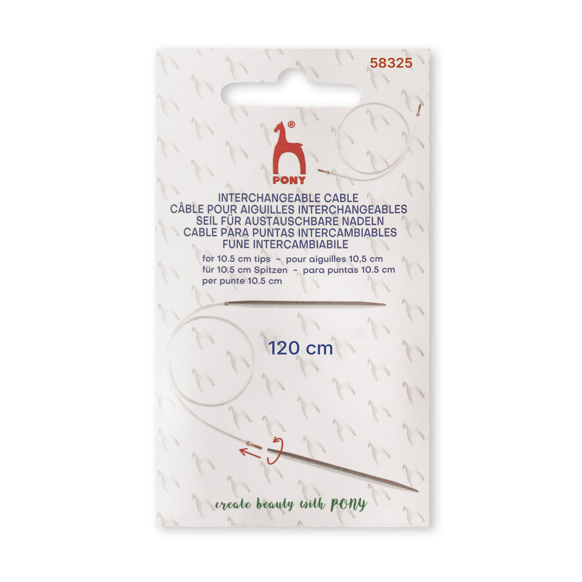 Pony interchangeable knitting needle cable, 120cm