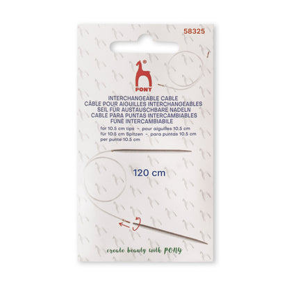 Pony interchangeable knitting needle cable, 120cm