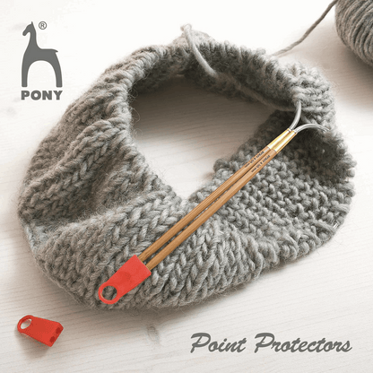 PONY Red Silicone Point Protectors for Knitting Needles