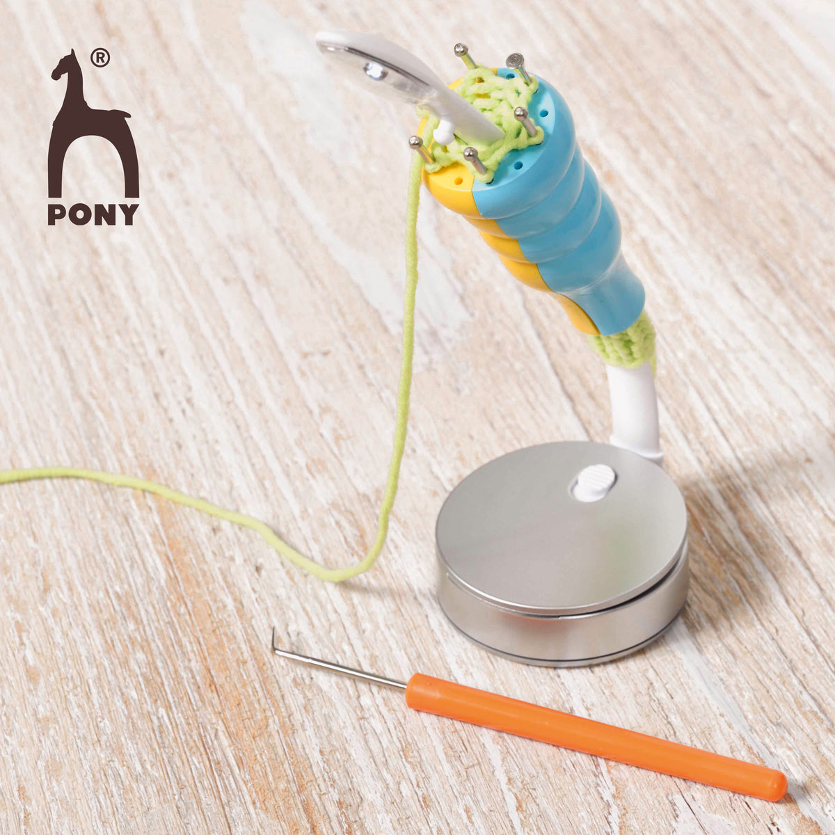 Pony plastic split French knitter