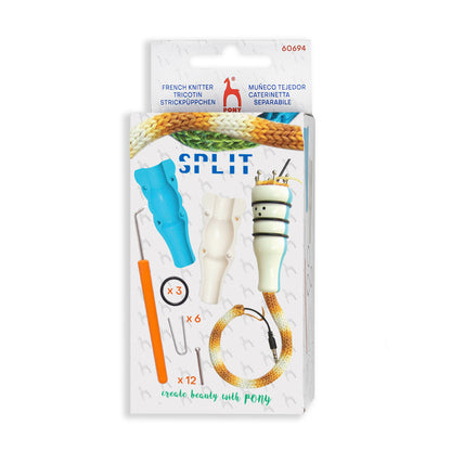 Pony plastic split French knitter