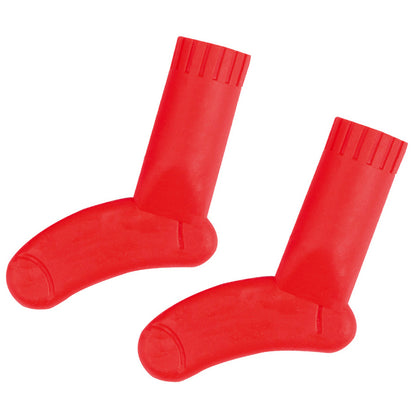Pony sock-shaped point protectors on knitting needles
