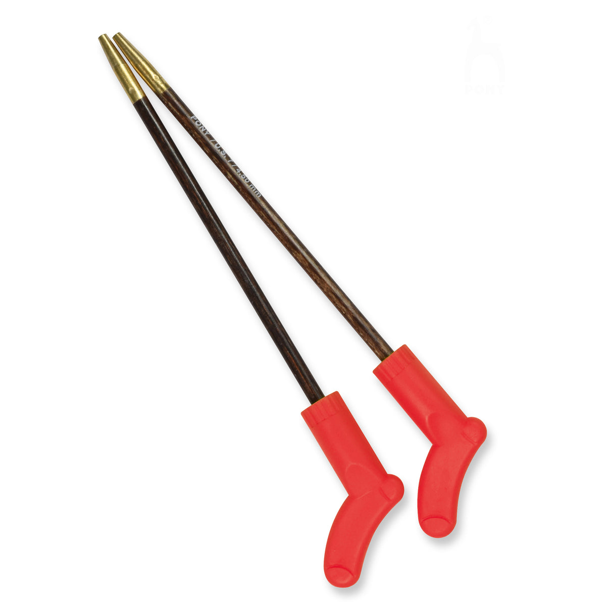 Pony sock-shaped point protectors on knitting needles