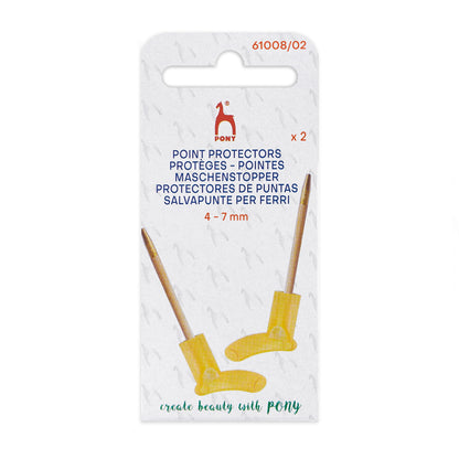 Pony sock-shaped point protectors on knitting needles