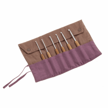 PONY 6 Crochet Hooks with Bamboo Handle - Fabric Gift Set