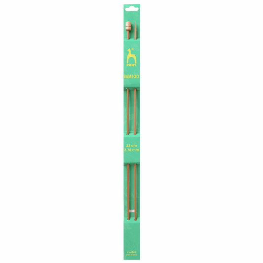 PONY Bamboo Single-Ended Knitting Pins - 33cm x 2.75mm