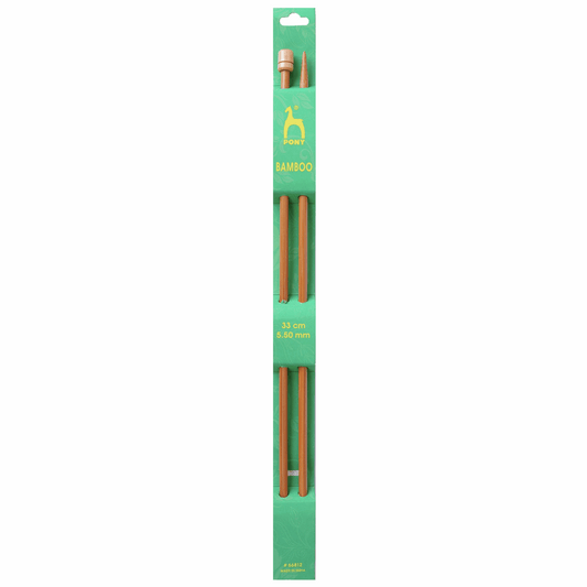 PONY Bamboo Single-Ended Knitting Pins - 33cm x 5.50mm