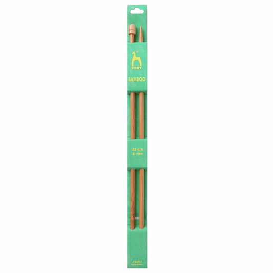 PONY Single-Ended Bamboo Knitting Pins - 33cm x 6.00mm