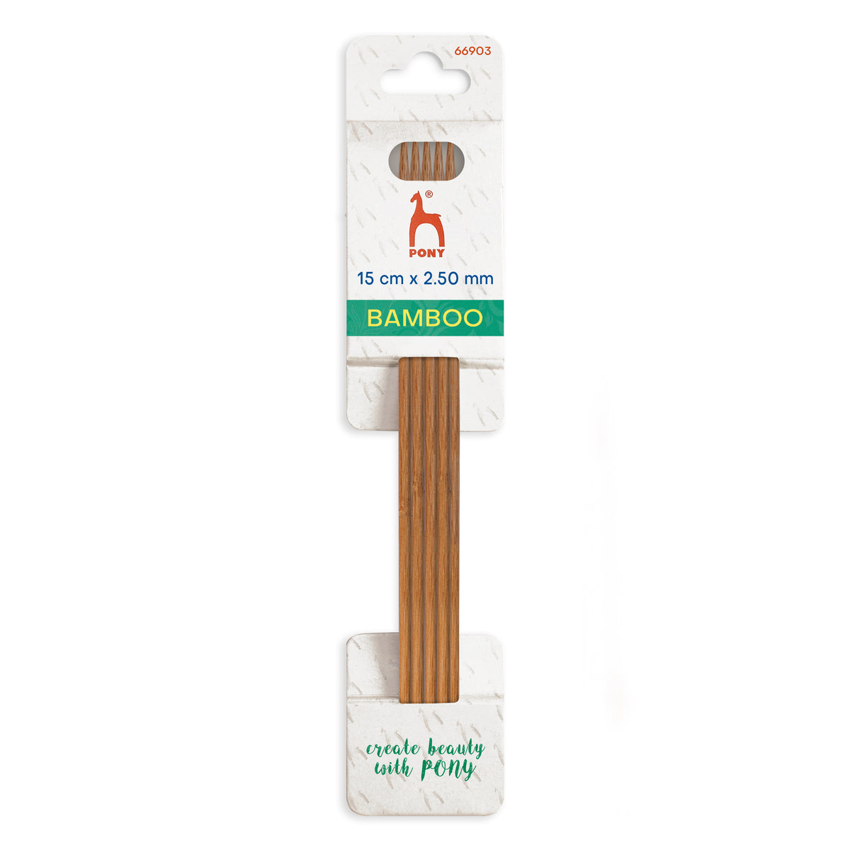 Set of five bamboo double-pointed knitting needles