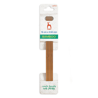 Set of five bamboo double-pointed knitting needles