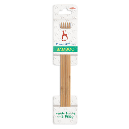 Set of five bamboo double-pointed knitting needles