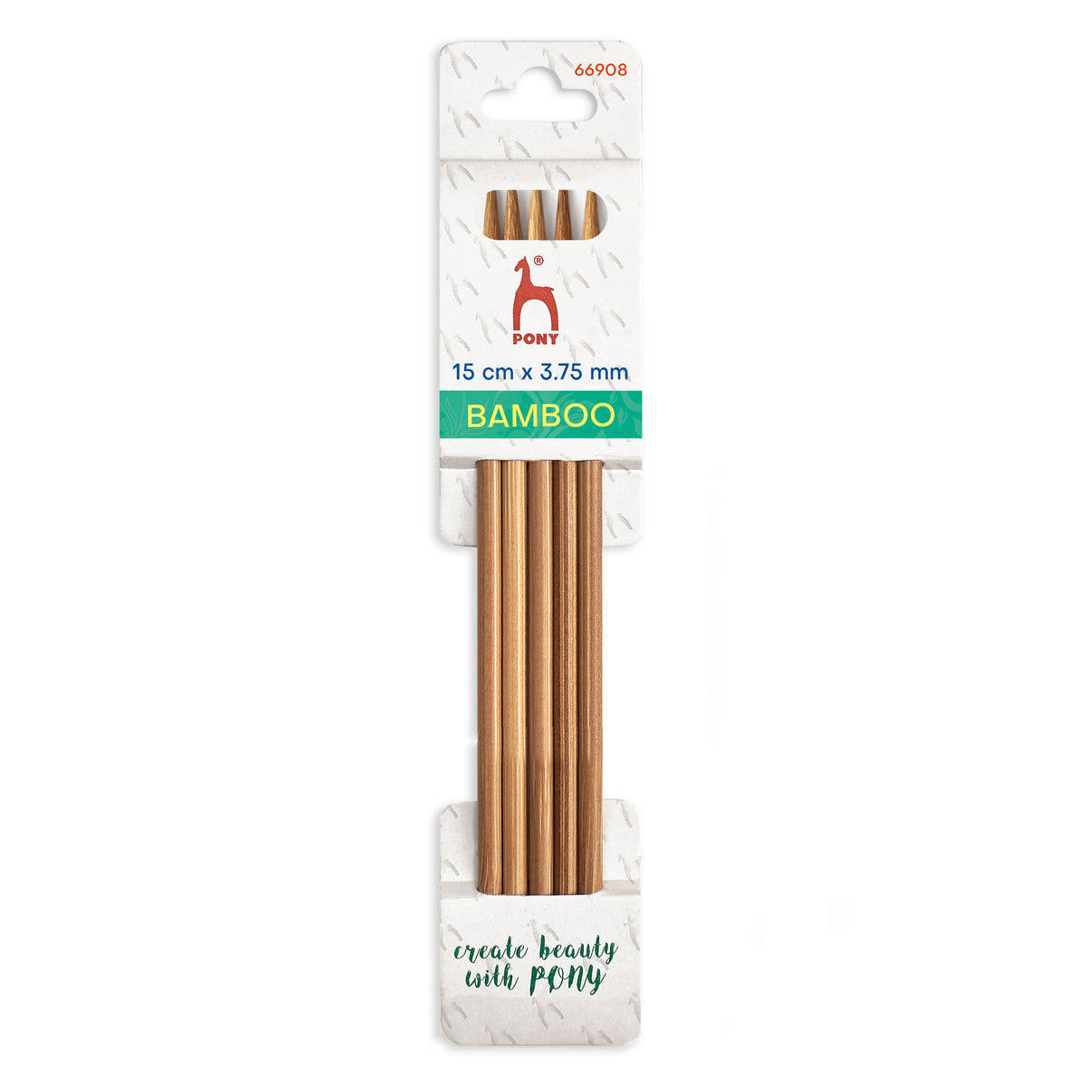 Set of five bamboo double-pointed knitting needles