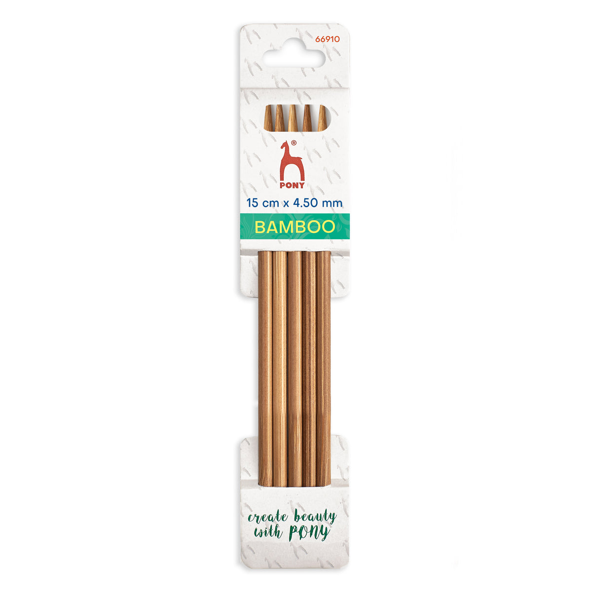 Set of five bamboo double-pointed knitting needles