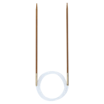 Bamboo circular knitting needle with clear cable