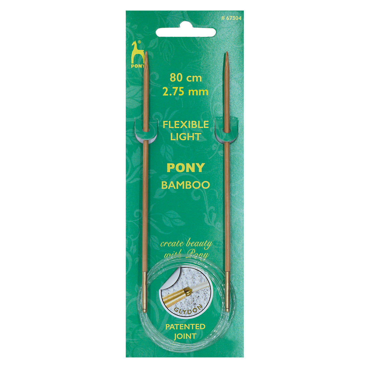 Bamboo circular knitting needle with clear cable