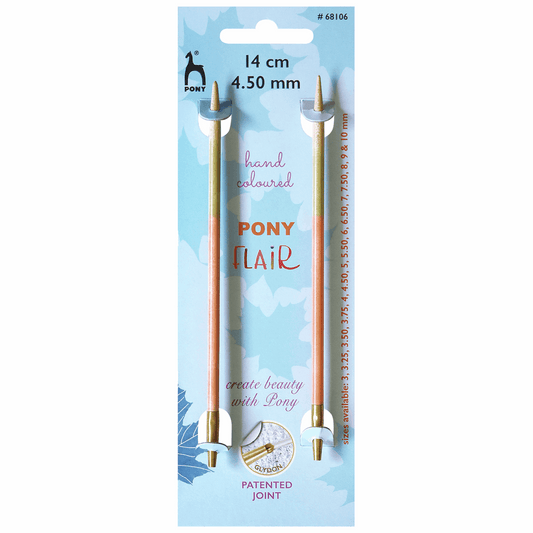 PONY 'Flair' Circular Interchangeable Hand Coloured Knitting Pins - 14cm x 4.50mm