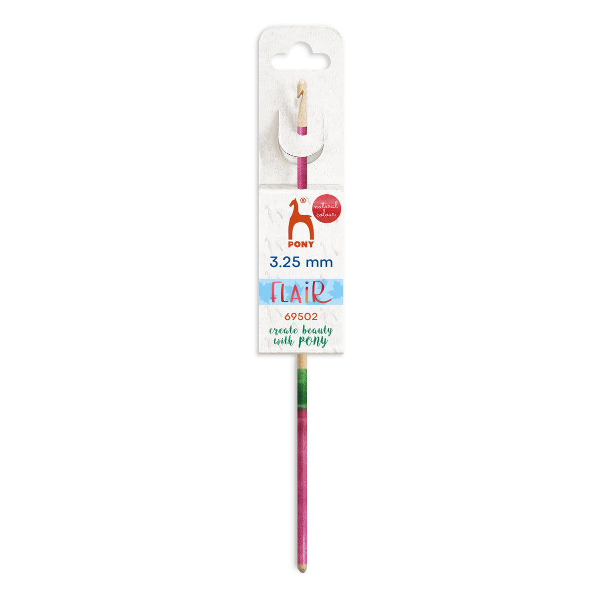 Pony Flair 3mm hand painted wooden crochet hook
