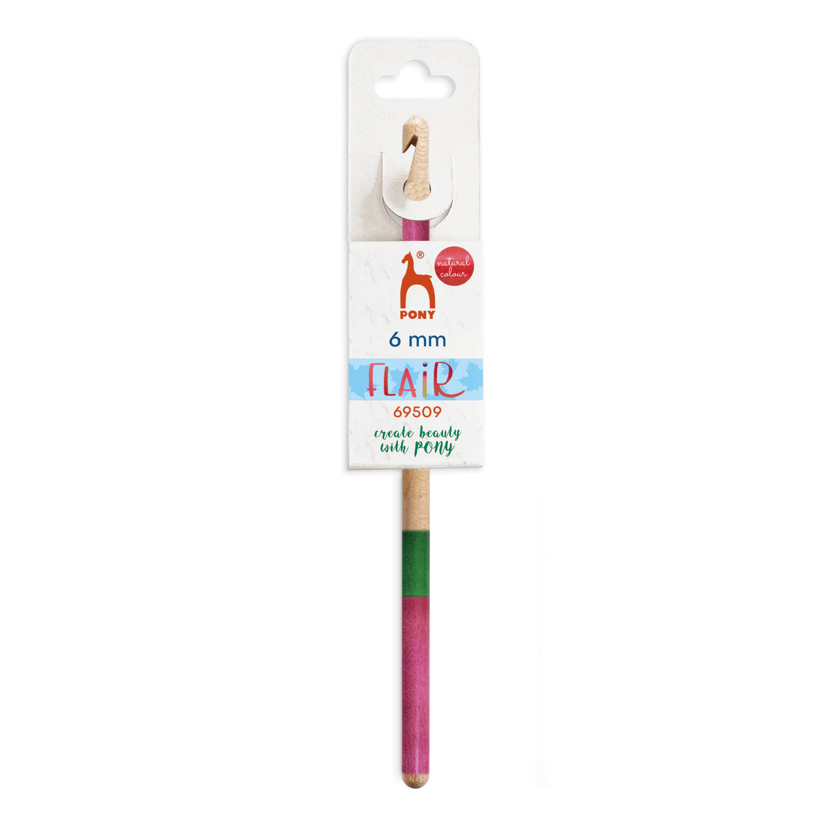 Pony Flair hand painted wooden crochet hook, 6mm