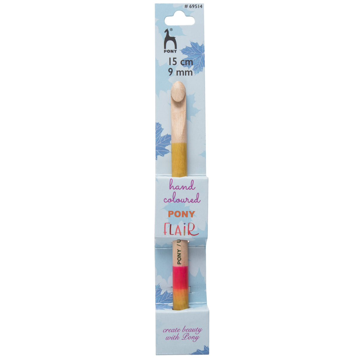 Pony Flair hand painted wooden crochet hook, 9mm