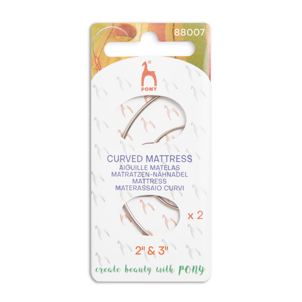 Pony curved mattress needles in packet