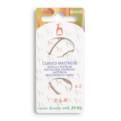 Pony 2 inch and 4 inch curved mattress needles in packet