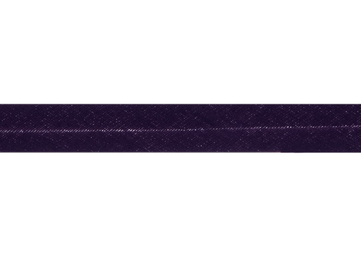 Aubergine polycotton bias binding on card