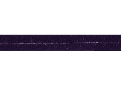 Aubergine polycotton bias binding on card