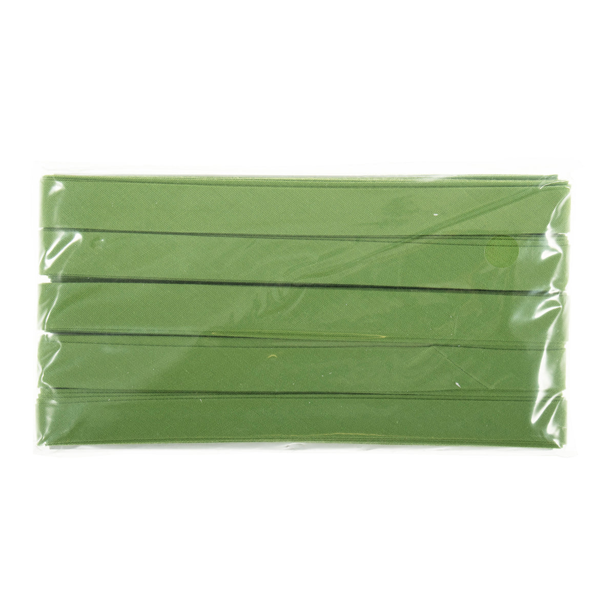 Olive green polycotton bias binding on card