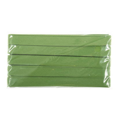 Olive green polycotton bias binding on card