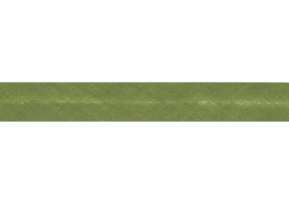 Olive green polycotton bias binding on card