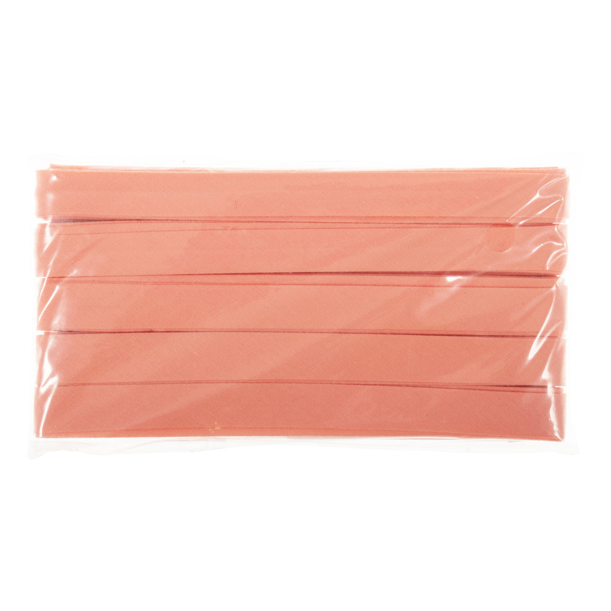 Coral polycotton bias binding on card