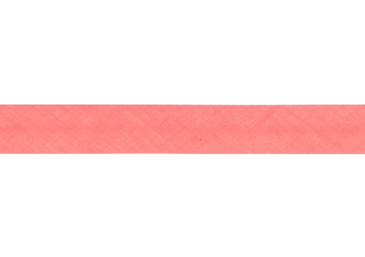 Coral polycotton bias binding on card