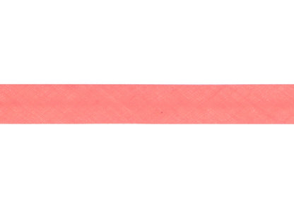 Coral polycotton bias binding on card