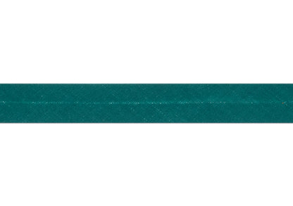 Teal polycotton bias binding wound on a card
