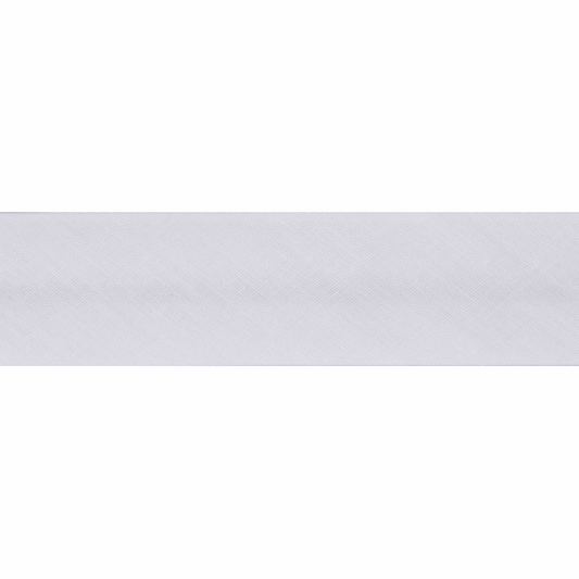 Polycotton Bias Binding 2.5m x 25mm - White