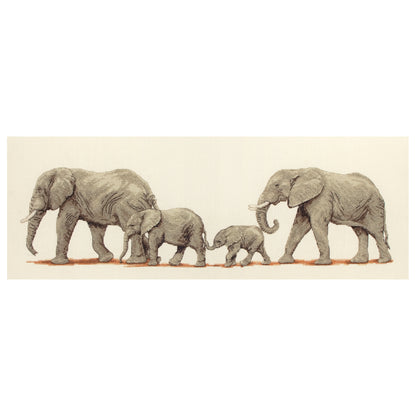 Anchor Elephant Stroll cross stitch kit design of walking elephants