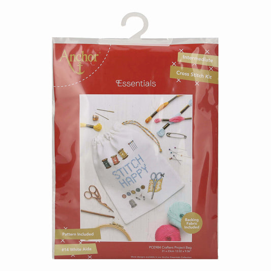 Anchor Crafters Collection project bag cross stitch kit