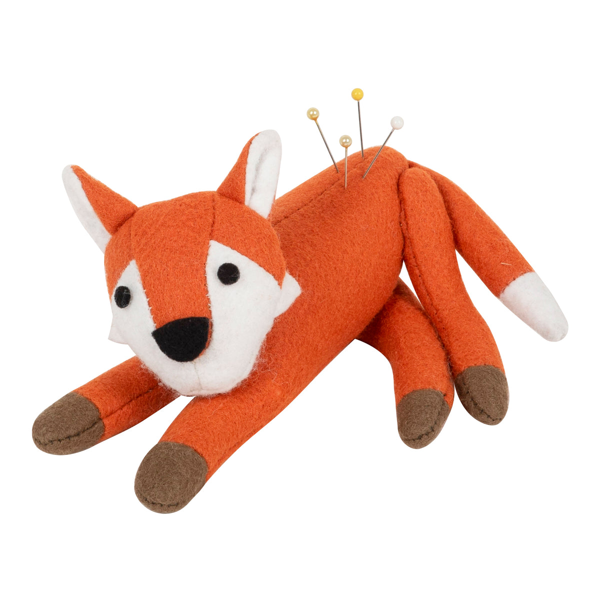 Fox-shaped fabric pincushion