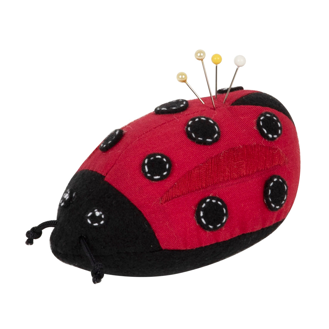 Ladybird-shaped fabric pincushion