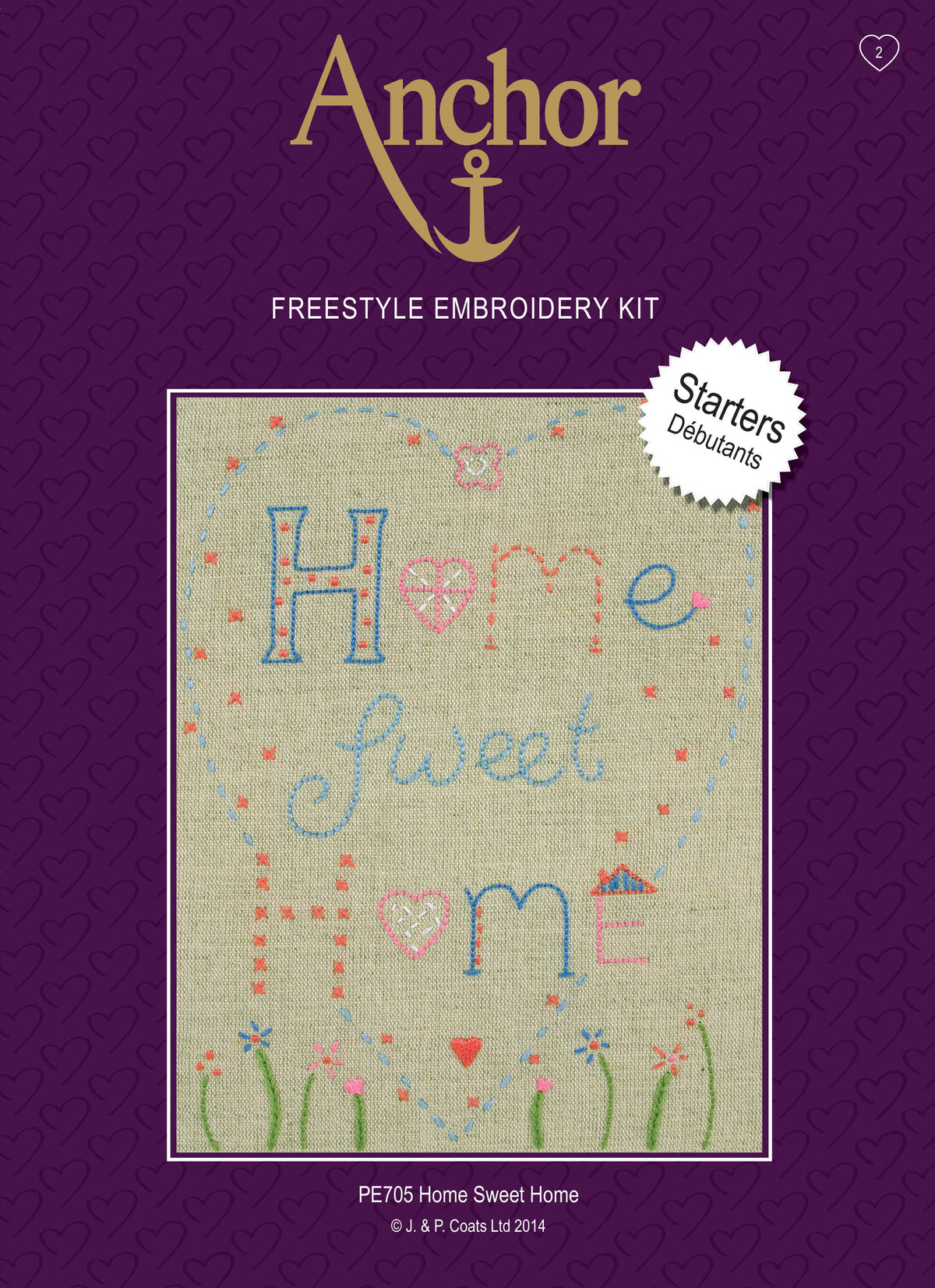 Embroidered Home Sweet Home design on linen