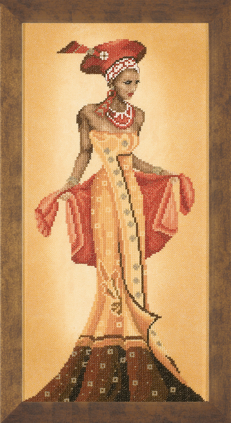 Finished Lanarte African Fashion I counted cross stitch design