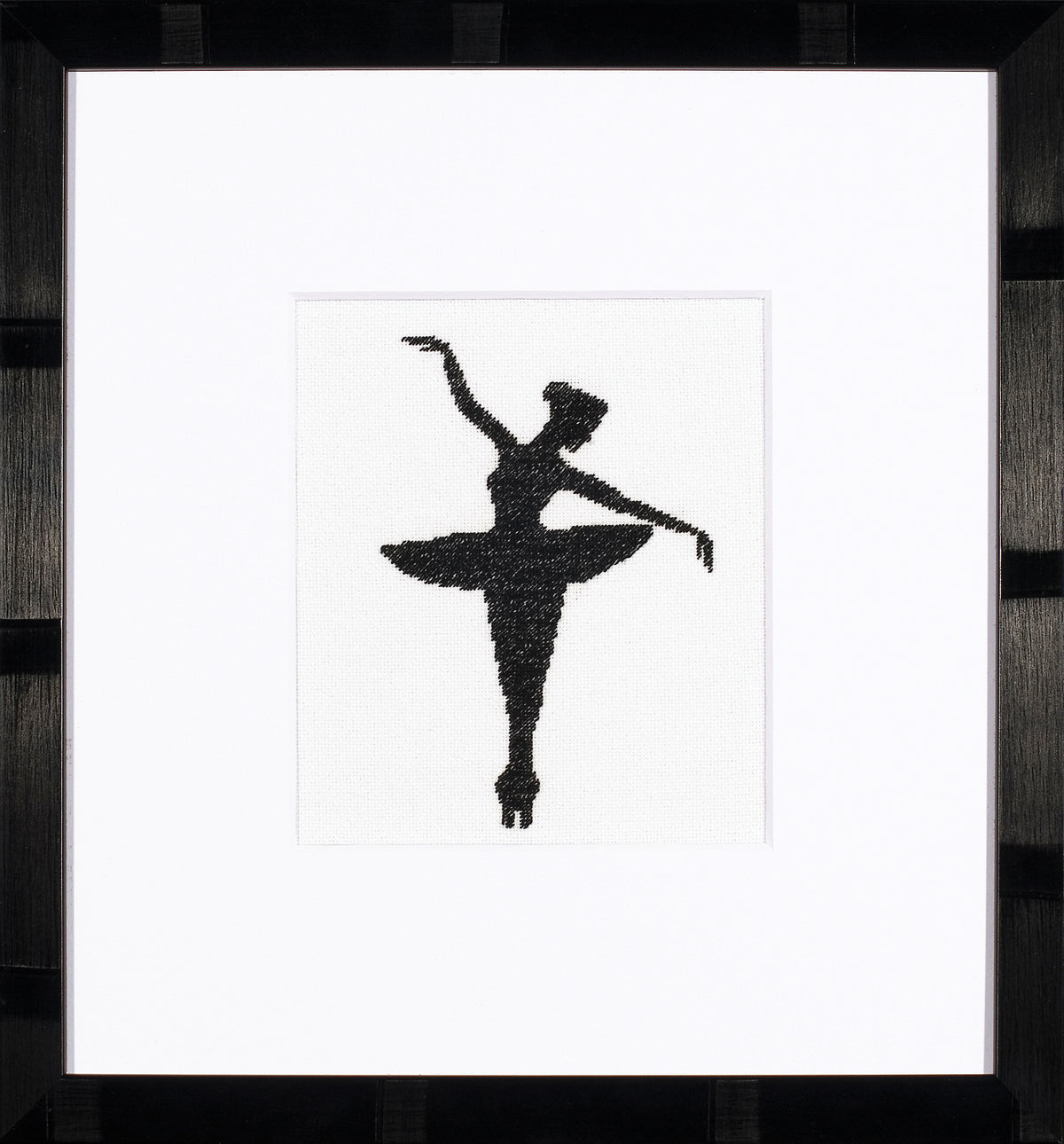 Finished Lanarte Ballet Silhouette 1 counted cross stitch design