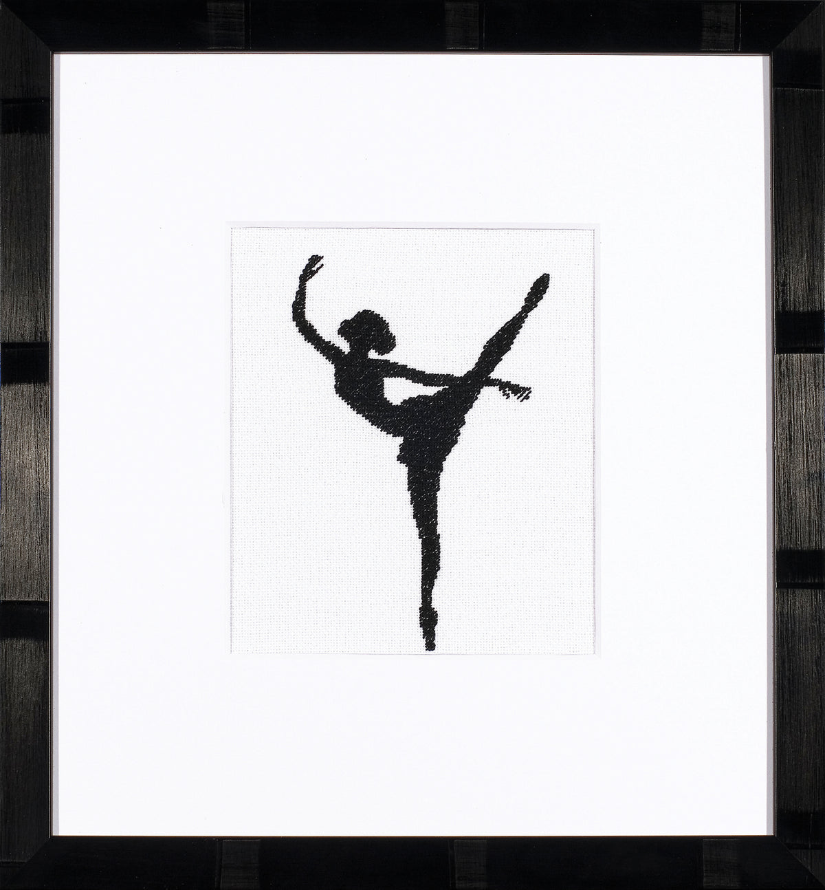 Finished Lanarte Ballet Silhouette 2 counted cross stitch design