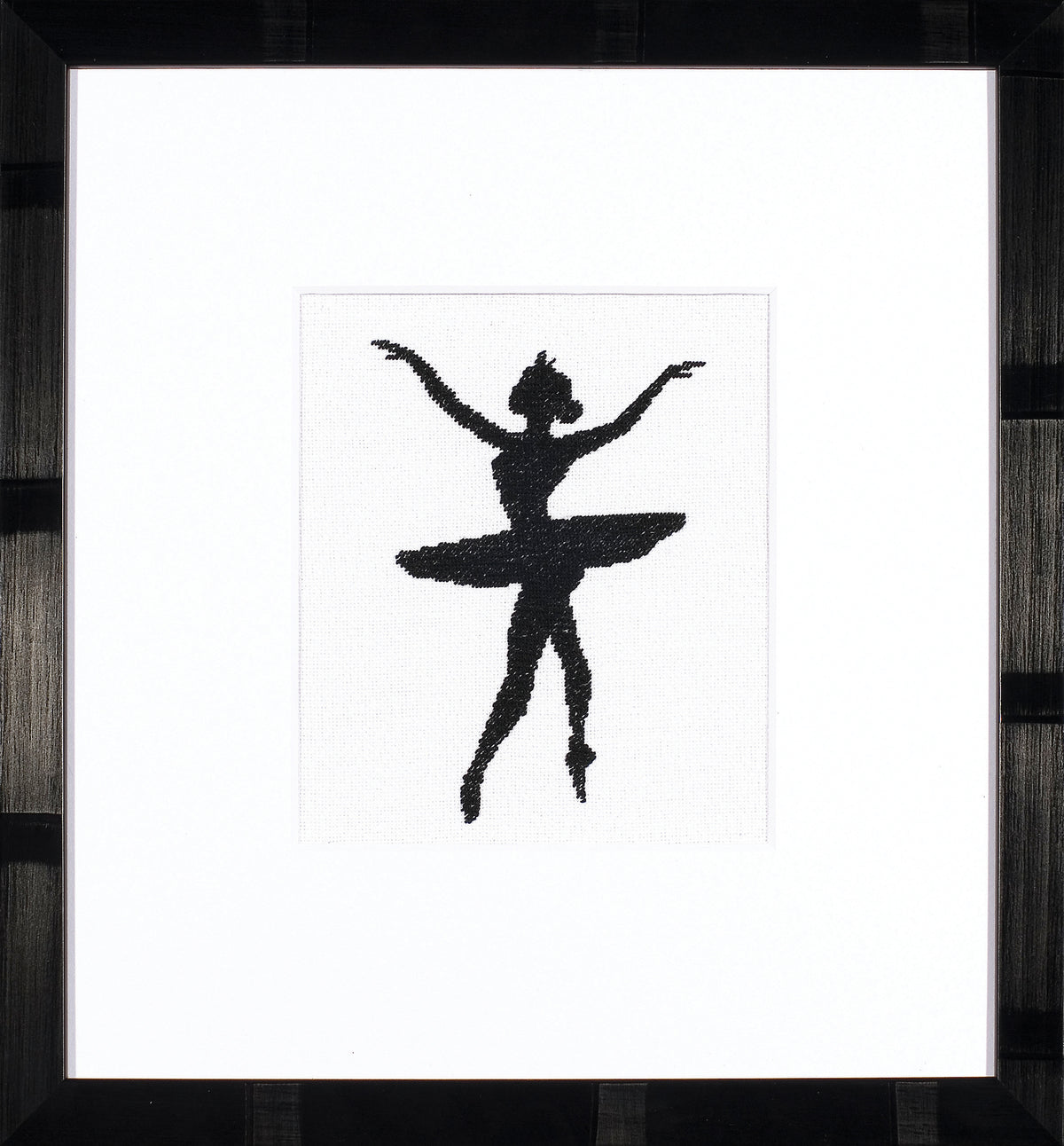 Finished Lanarte Ballet Silhouette 3 counted cross stitch design
