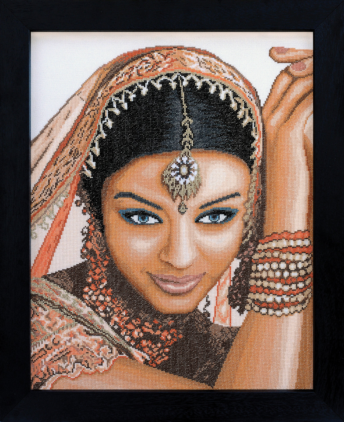 Finished Lanarte Indian Model counted cross stitch design