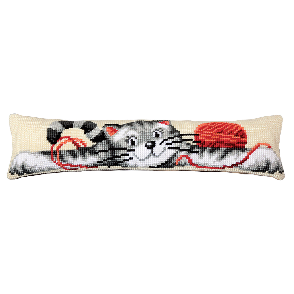 Vervaco playful cat cross stitch draught excluder