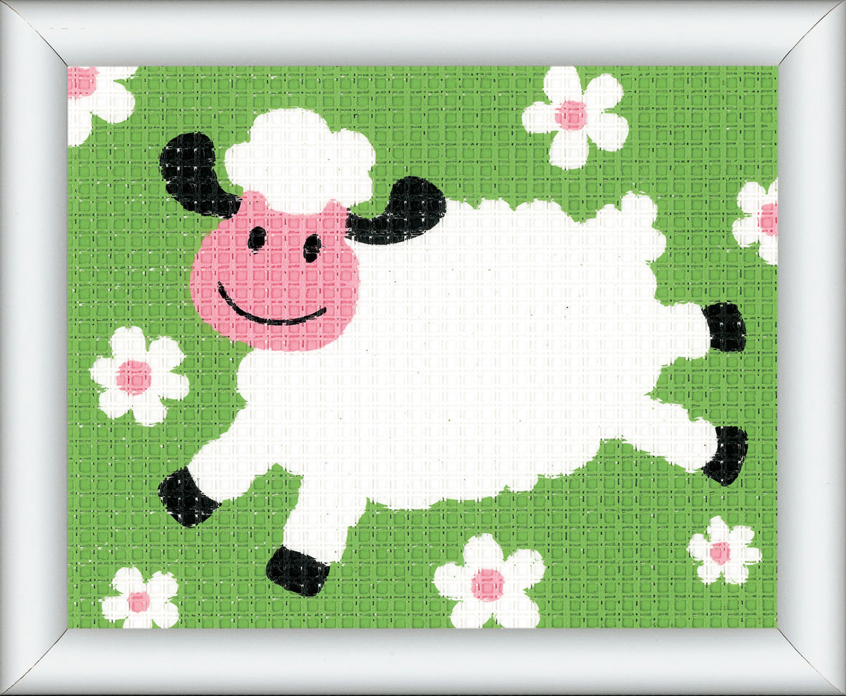 Vervaco sheep tapestry kit showing the finished design