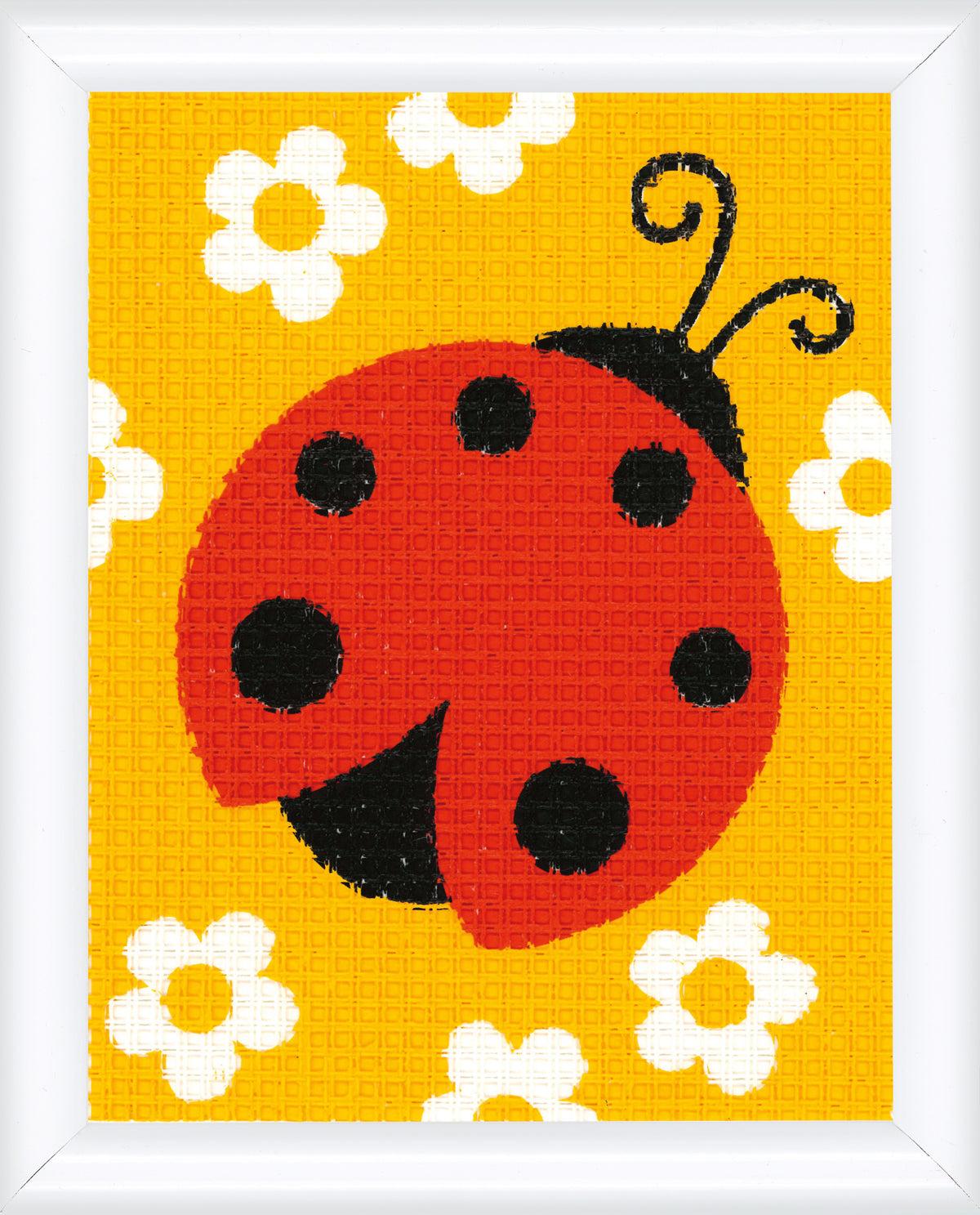 Vervaco ladybird counted cross stitch kit design